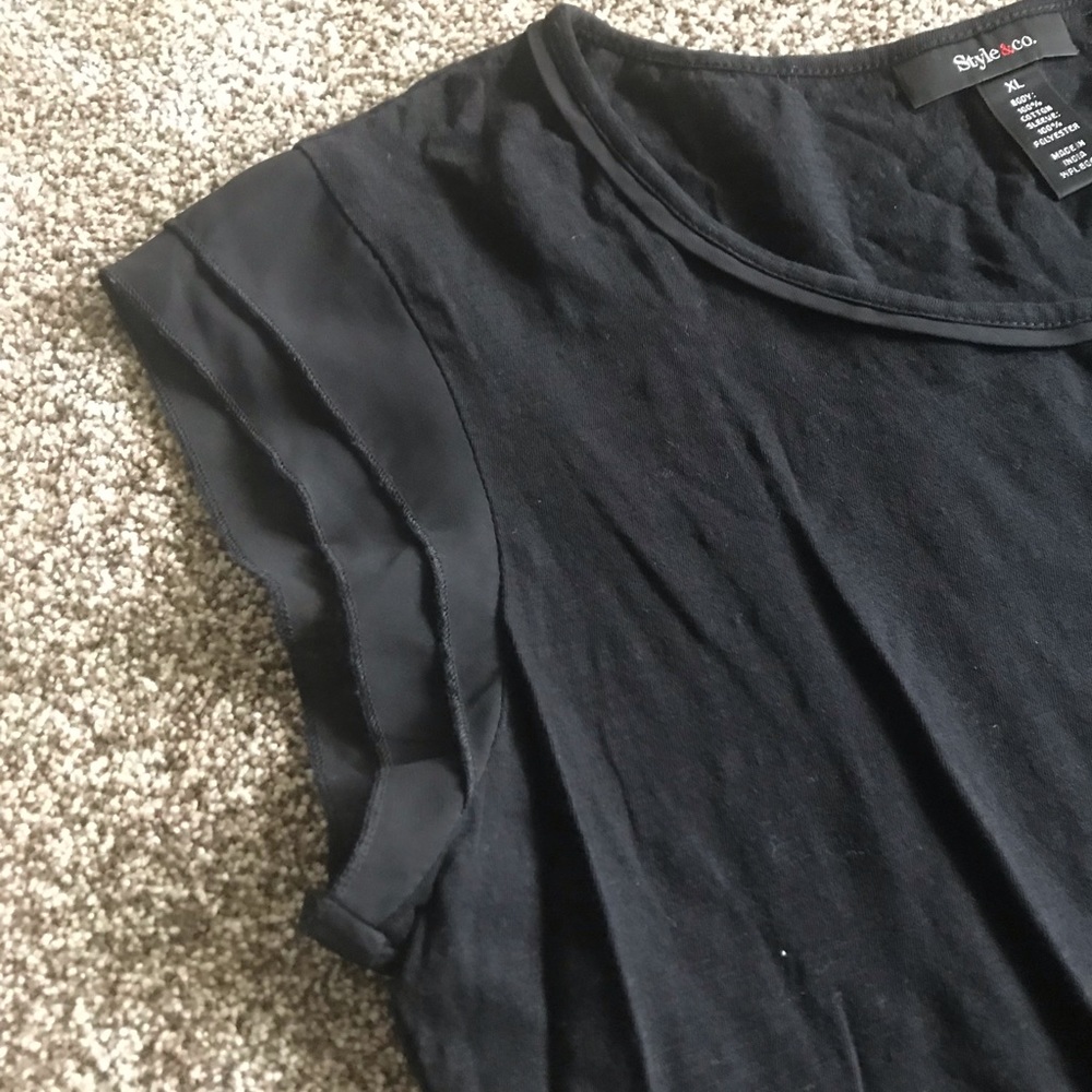 Black ruffle sleeve shirt